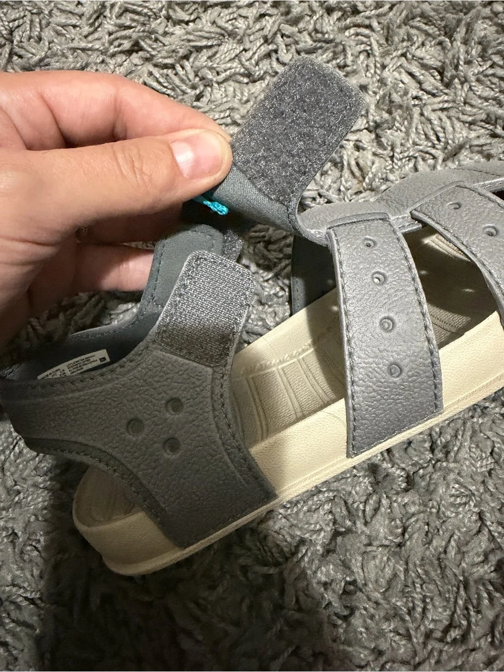 Reef Kids Gray Closed-Toe Sport Sandals with Blue Tabs